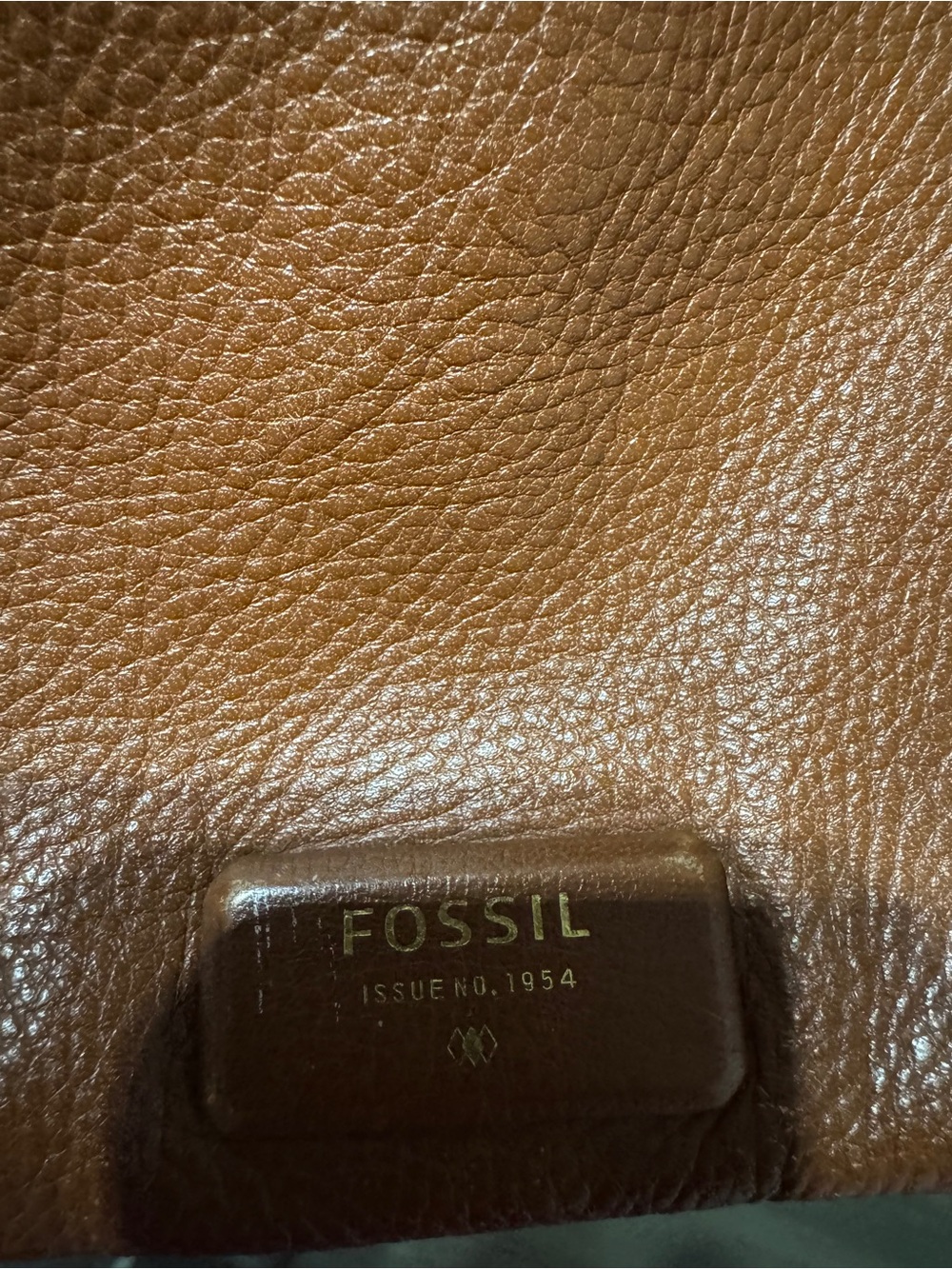 Fossil Cognac Pebbled Leather Tote - Picture 3 of 16
